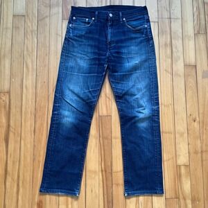 Levis 513 Slim Straight Jeans Mens 31x32 Dark Wash Blue Denim 513-0604